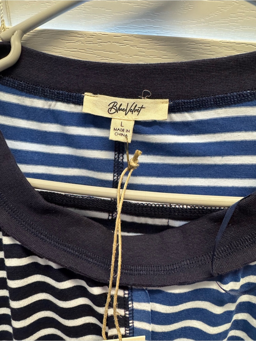 Blue Velvet Women's Blue Striped Tee
